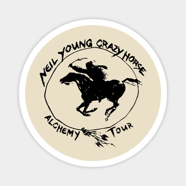 vintage neil young 91 Magnet by One Shoot Crout Arts